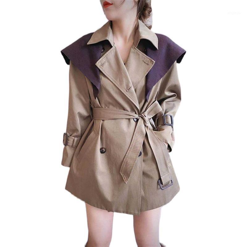 

Coat Oversize Trench With Belt For Girls Korean Chic Winter Loose Wild Windbreaker Kids Casual Outerwear, Blue;gray