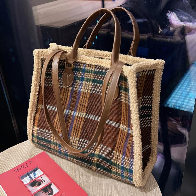 

Evening Bags Designer Canvas Shoulder For Women Handbag Purses 2022 Trendy Ladies Plush Tote Bag High Quality Shopping Pack