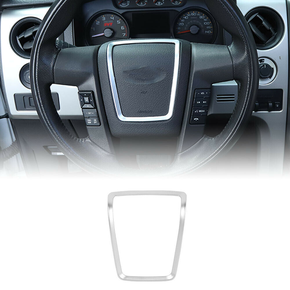 

ABS Car Steering Wheel Center Trim Cover Frame for Ford F150 2009-2014 Silver
