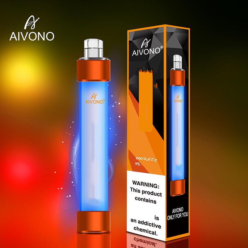 

Authentic AIVONO Aim Fire Disposable Vape Pen E Cigarette Device With RGB Light 650mAh Battery 4ml Prefilled Cartridge Pod 1000 Puffs Glowing Vapes Kit VS Puffs Bar