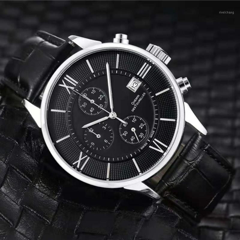 

Wristwatches Top Brand Classic Design Men's Business Watches Casual Fashion Watch Leather Strap Stainless Steel Quartz Wristwatch Reloj Homb
