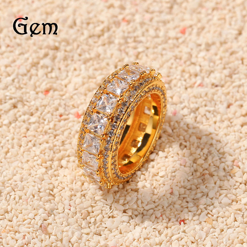 

Hiphop micro set with five rows of zircon rings