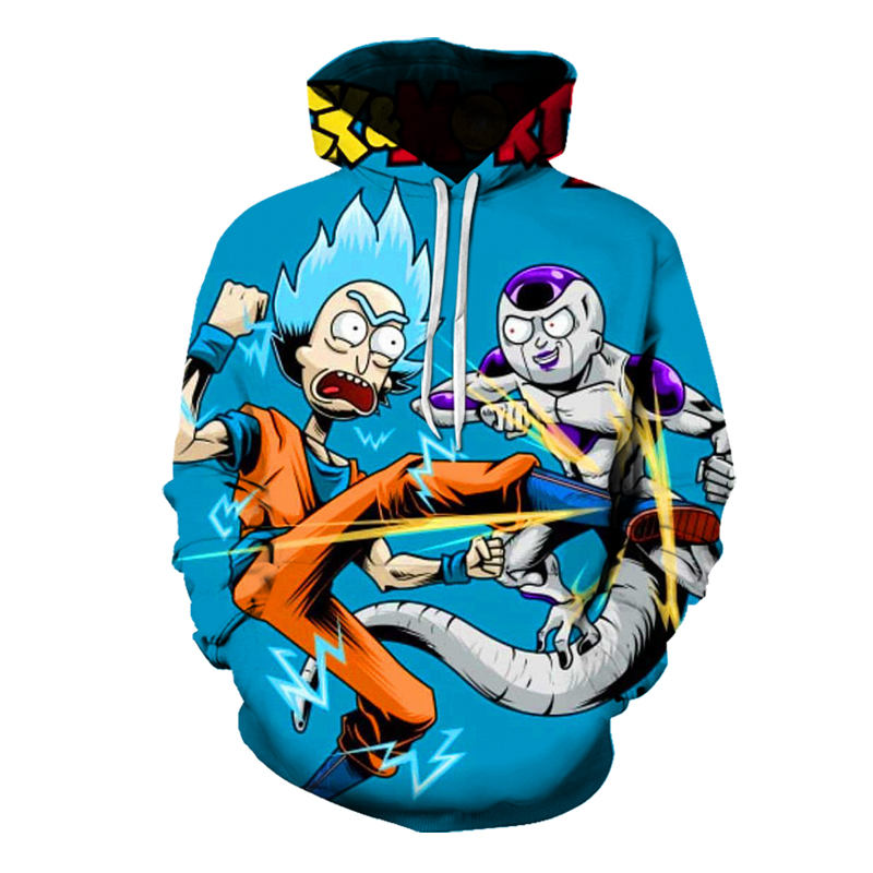 

Super Saiyan Men's 3D Printing Hoodie Visual Impact Party Top Punk Gothic Round Neck High Quality American Sweater Hoodie, Black
