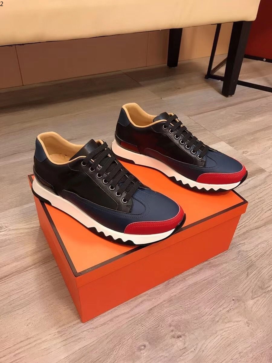 

G shoes Guangzhou Leather Men's Low-Top Young Blue Orange Outdoor Leisure Driving Shoes Color Block mhjgjj0002