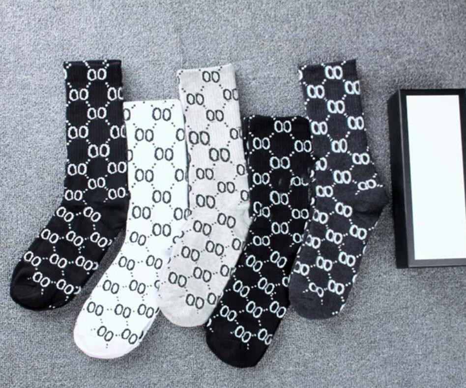 

Fashion Designers Womens Socks Five Pair Luxe Sports Winter Mesh Letter Printed Sock, 1 box = 5 pairs
