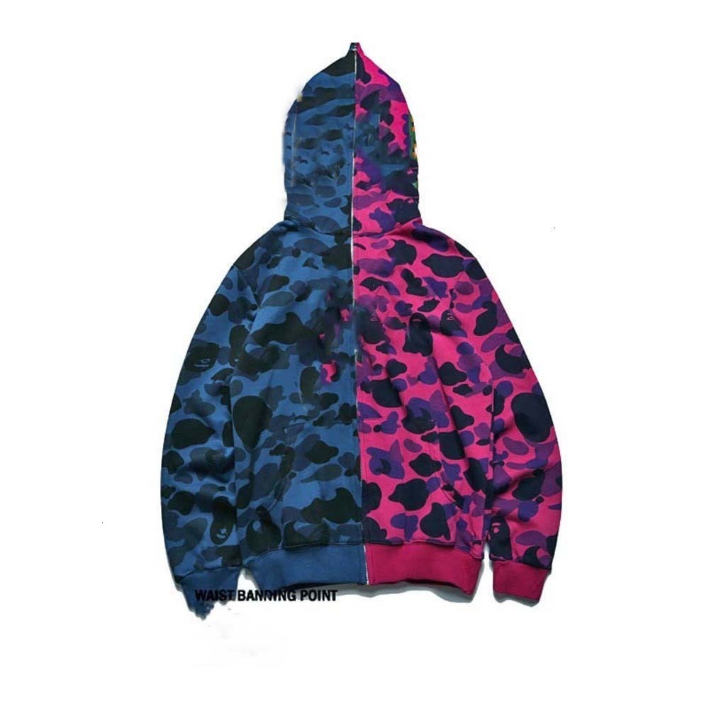 

Fashion Tide Brand Camouflage Hoodie Chain Couple Cardigan Men's Jacket, 22