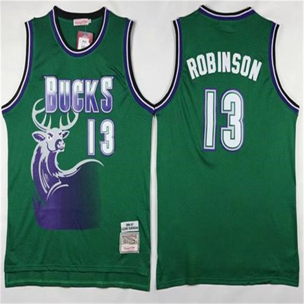 

2021 Custom Mens women youth Milwaukee Bucks''13 Glenn Robinson 21 Tony Snell white green Throwback City Basketball jersey