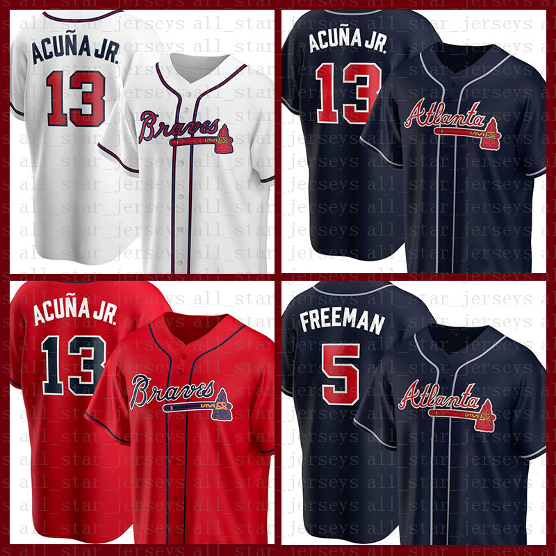 

Atlanta Baseball Jersey Braves Custom 13 Ronald Acuna Jr. 5 Freddie Freeman 7 Dansby Swanson 1 Ozzie Albies 44 Hank Aaron 29 John Smoltz, Blue;black