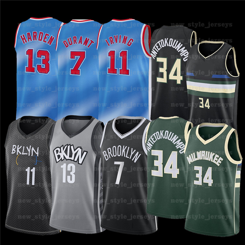 

7 Kevin 11 Kyrie 34 Giannis Irving Antetokounmpo Durant 13 Harden NCAA Men Basketball Jerseys 2022 new Stitched Jersey z25