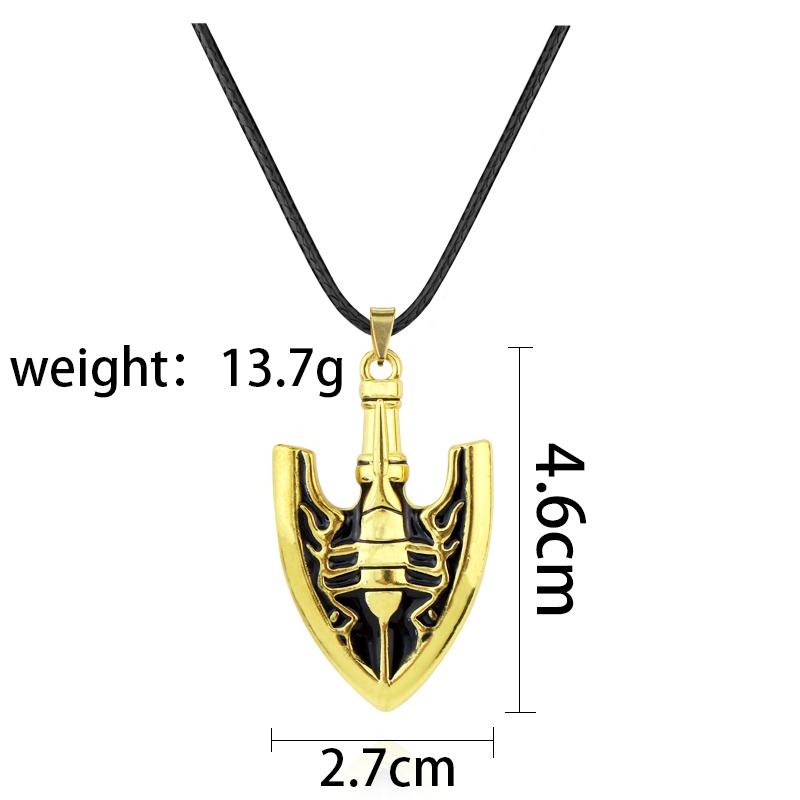 

Anime JOJOS BIZARRE ADVENTURE Small Shovel Necklace Metal Leather Rope Chain Unisex Bag Necklaces Pendant Higashikata Josuke