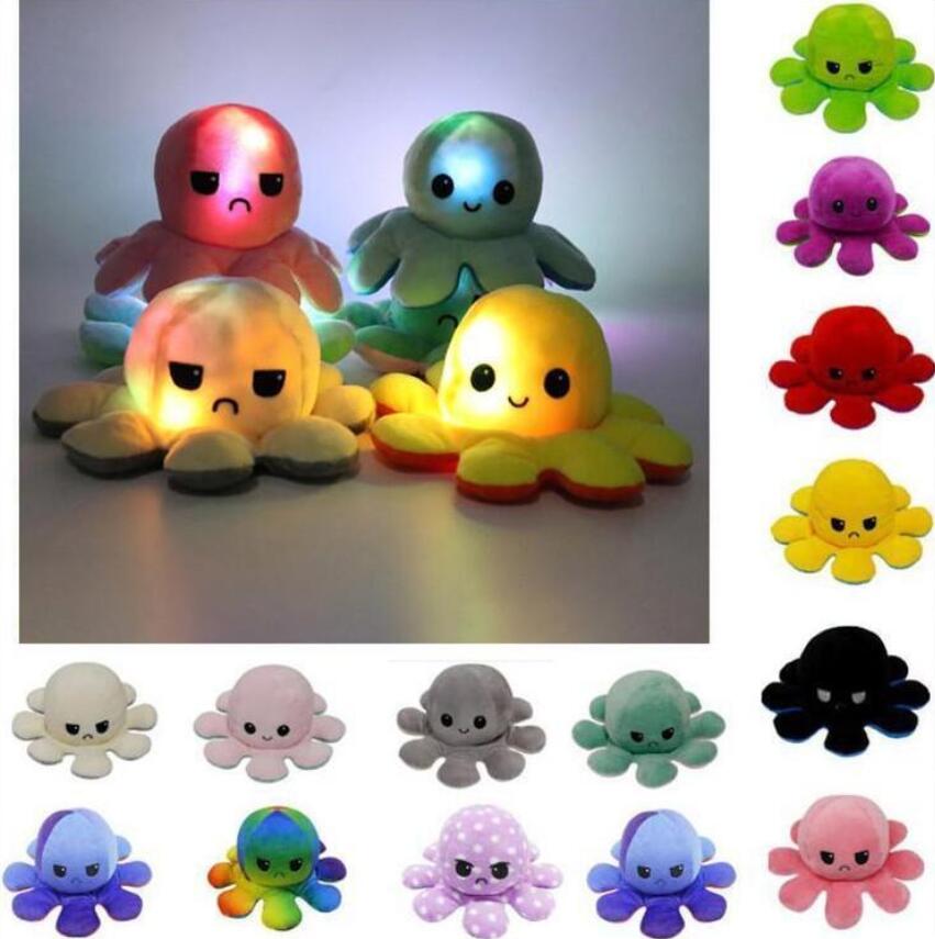 

Lighted Reversible Flip Octopus Stuffed Doll Soft Simulation Reversible Plush Toy Color Chapter Plush Doll Filled Plush Child Toys