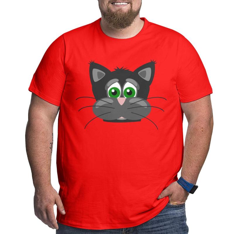 

Men's T-Shirts Cat Vintage T-Shirt For Men Cotton T Shirt Big Tall Tees Plus Size Large 4XL 5XL 6XL Tops TX6414, White;black