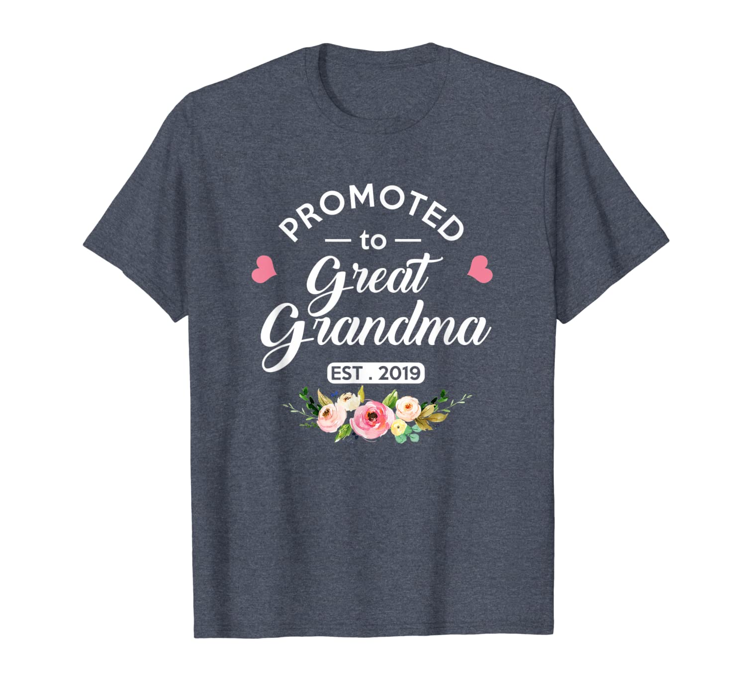 

promoted to great grandma est 2019 new grandma to be shirt, White;black