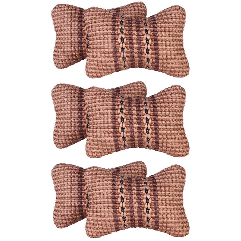 

Seat Cushions 3 Pairs Car Neck Pillow Protection Safety Headrest Support Ice Silk Cushion Seats Accessories 28 X 17cm(Coffee, Style
