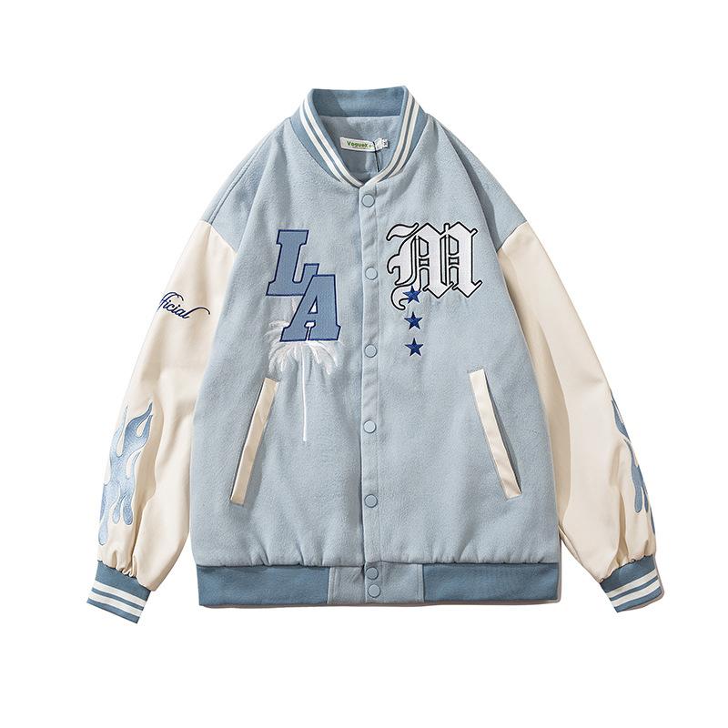 

Men's Jackets Men Women Varsity Jacket Vintage Letter Embroid Patchwork Fashion College Unisex Baseball 2021 Winter Outfits, Black;brown