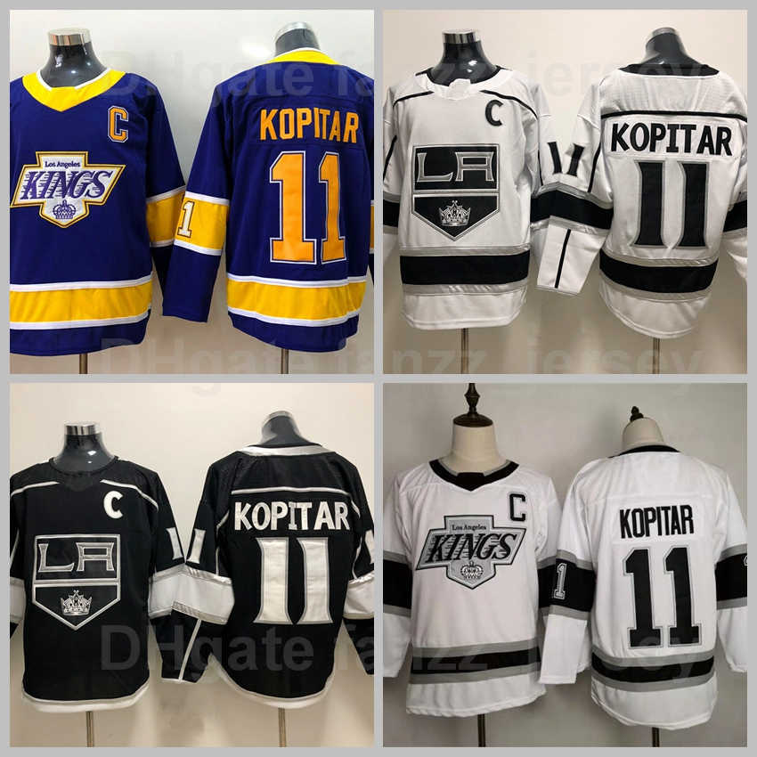 

Los Angeles LA Kings Reverse Retro Anze Kopitar Jersey 11 Ice Hockey Black White Purple Team Color Embroidery And Sewing High Quality, 8 white