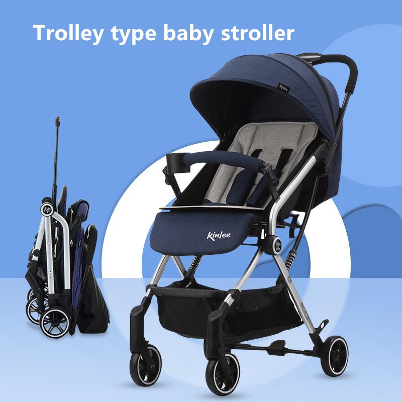 

Strollers# Baby Stroller Lightweight Foldable Four-wheeled High Landscape BB Car With Trolley