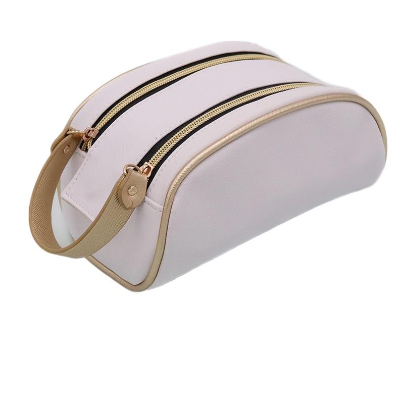 

Women Cosmetic Bag Female Travel Makeup Necessaries Storage Organizer Waterproof Portable Toiletry Pouch With Zipper, Beige