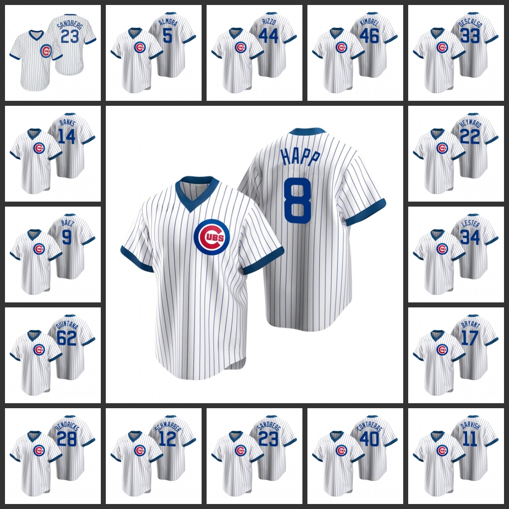 

Chicago Cubs Men Ryne Sandberg Albert Almora Jr. Anthony Rizzo Ian Happ Cooperstown Collection Authentic Women Youth Jersey, Black