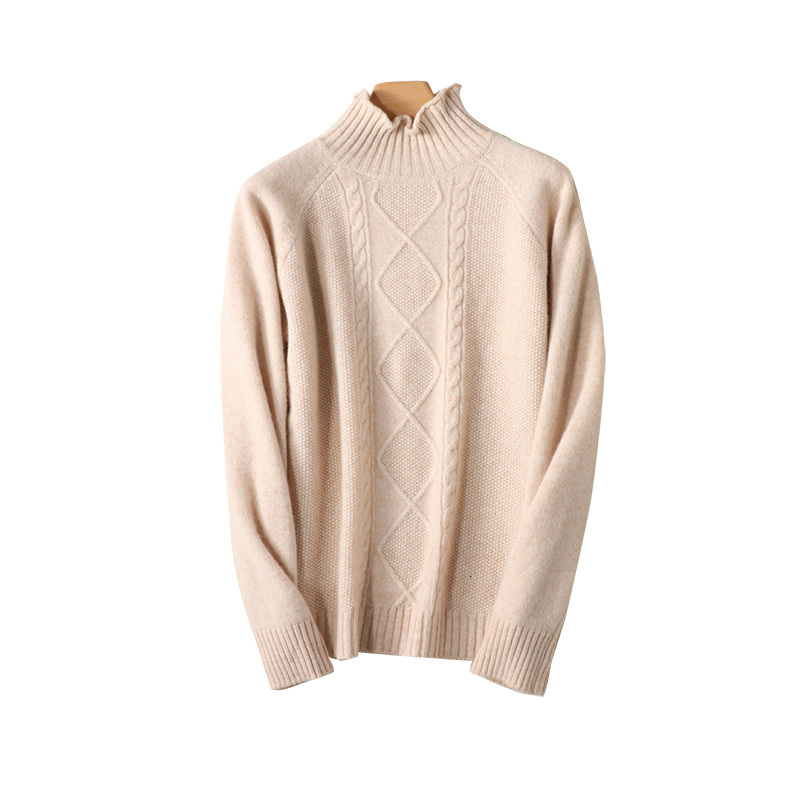 

2021 New Malha Feminino Caxemira l Merino De Inverno Ofdl, Caramel