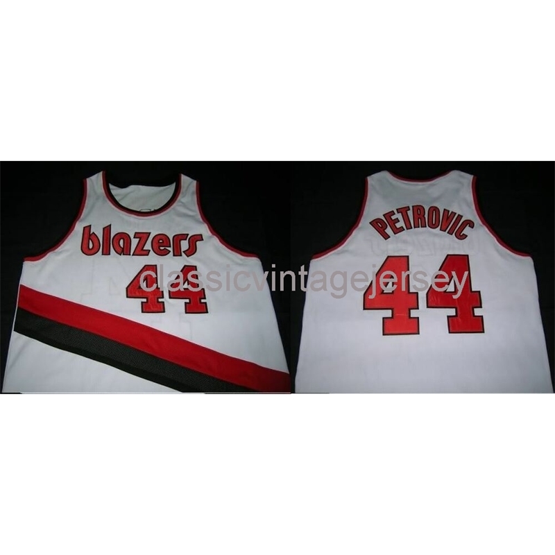 

Stitched Custom DRAZEN PETROVIC HOME CLASSICS BASKETBALL JERSEY Ncaa Men Basketball Jerseys, White