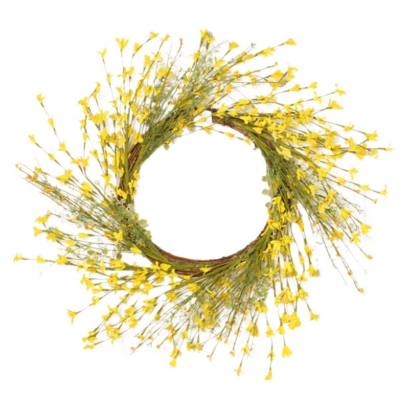 

Decorative Flowers & Wreaths Big Deal Hand-Made Artificial Winter Jasminum Wreath Pendant For Home Door Showcase Decor, Yellow