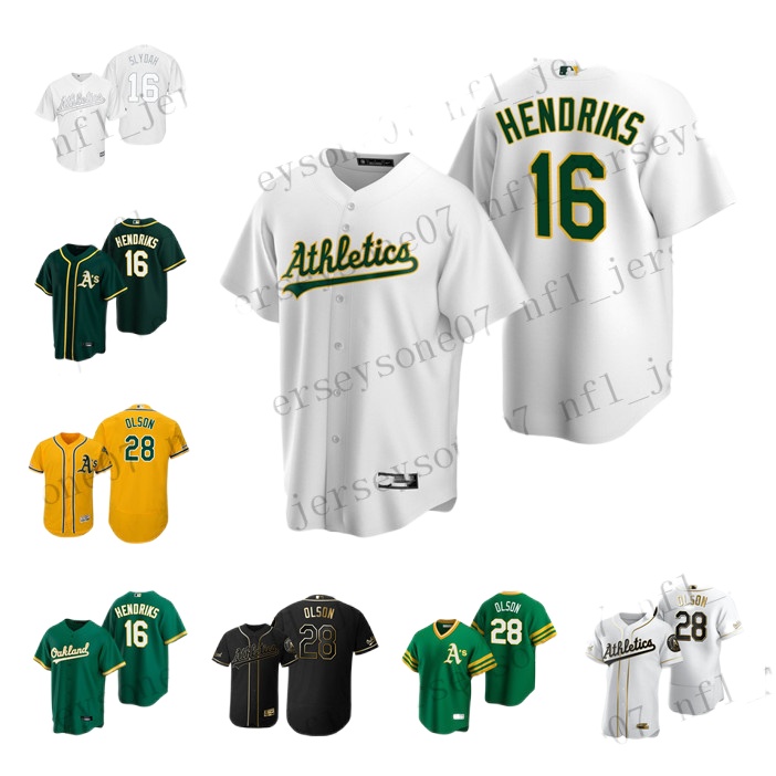 

Custom Mens women youth Oakland Athletics 16 Liam Hendriks 28 Matt Olson grey green black Authentic Weekend 2020 Home Jersey
