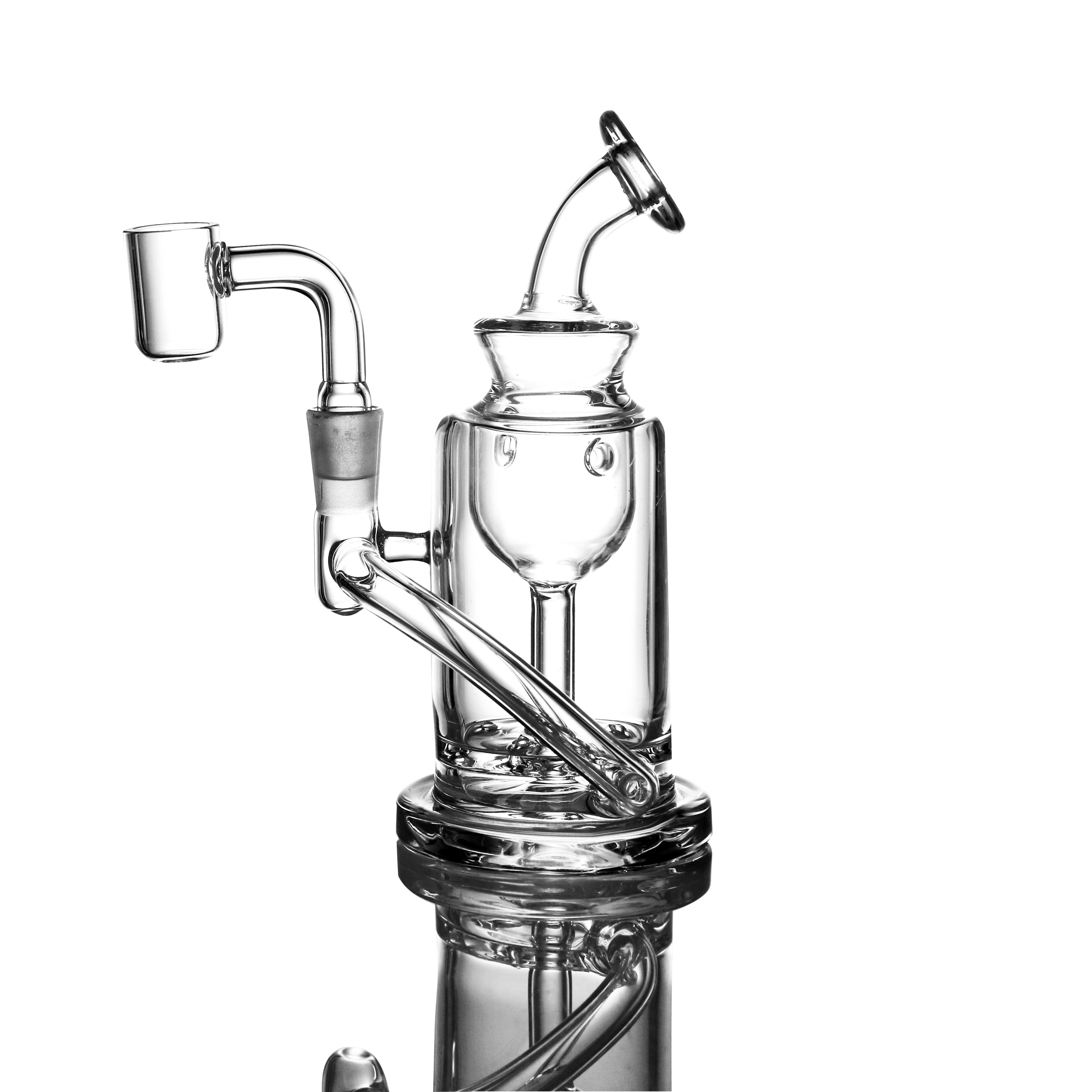 

Glass bong hookah water pipe 5.1inches tall small pocket clear recycler water Pipes 14mm female joint oil dab rigs with quartz banger or bowl
