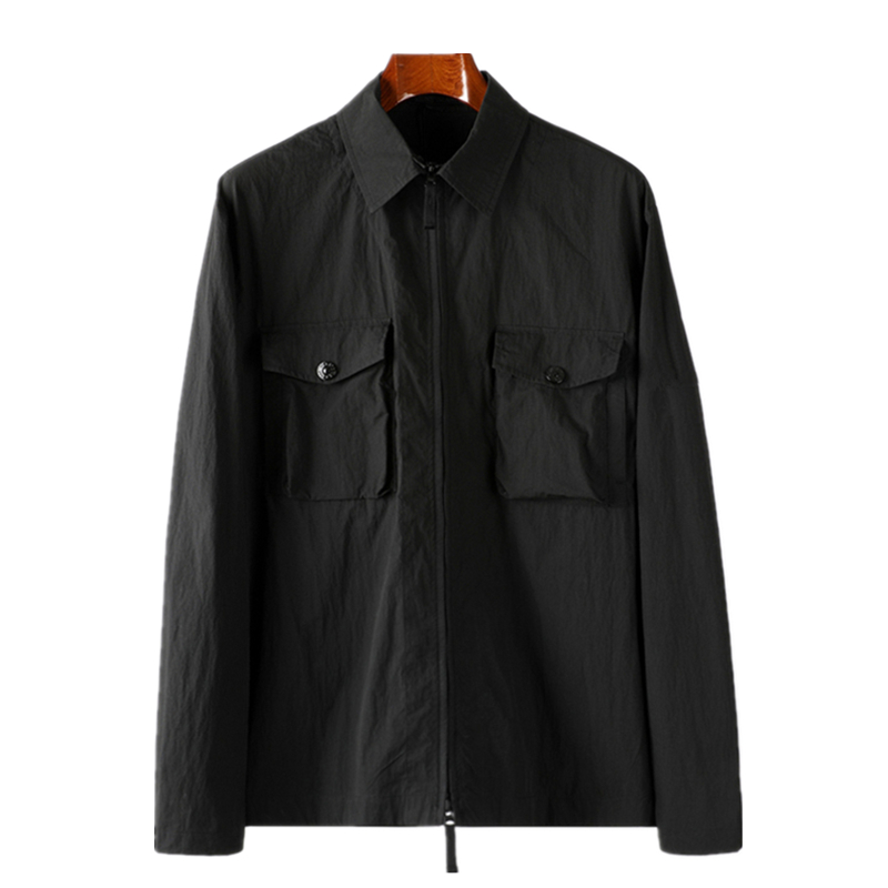 

konng gonng Men's Jackets Spring and autumn ghost series pocket Pullover Hoodie Jacket fashion Trendy shirt Famous brand in Europe America, Black