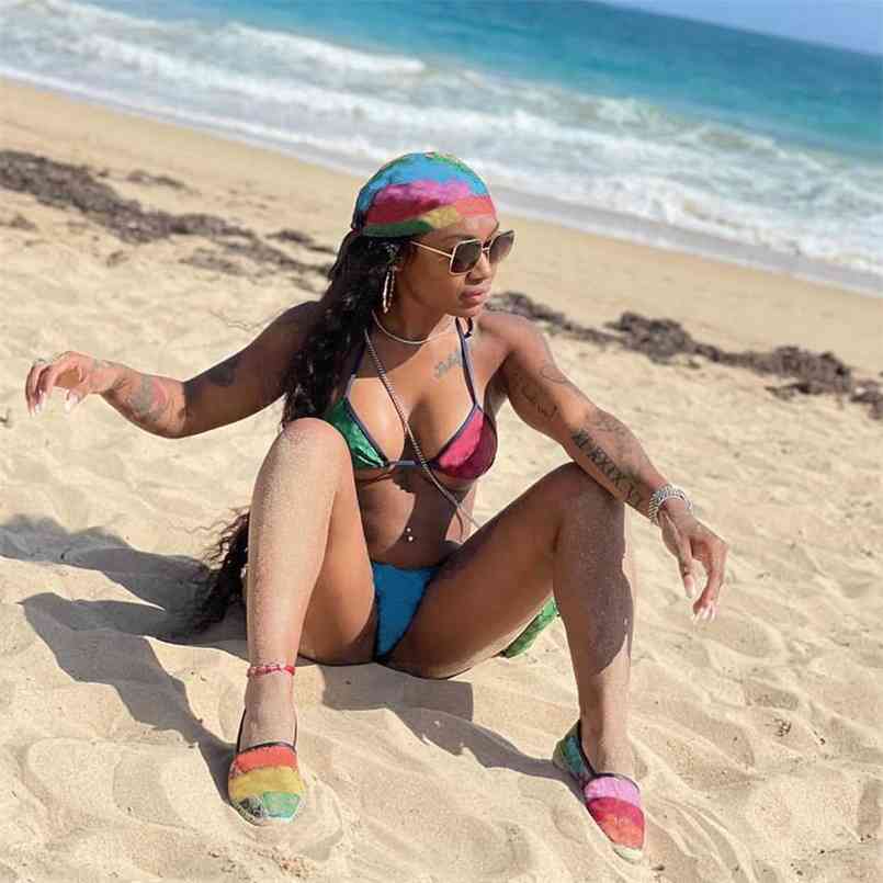 

Letter G Multicolor Bikini Set Luxury Designer Bikinis Sexy Biquini Beach Two Pieces Swimming Suit Swimwear Women 210722