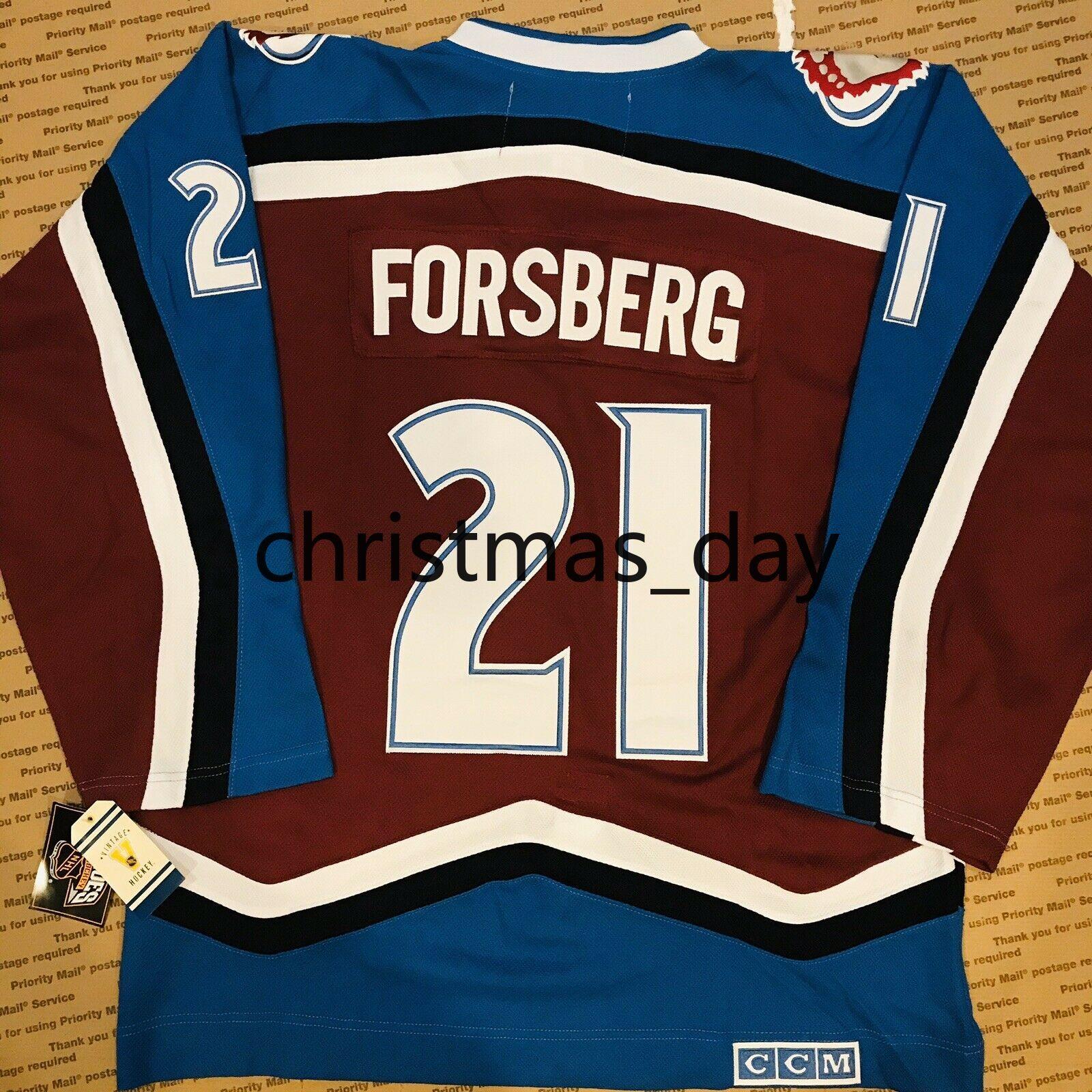 

cheap Custom PETER FORSBERG COLORADO AVALANCHE CCM VINTAGE HALL OF FAME RED JERSEY Customized Any name number, Black;blue