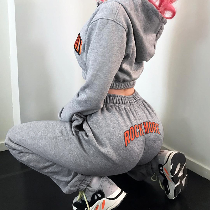 

2021 New Two Piece Sport Casual Outfit Fall Clothes for Sweatshirt Jumper Top Sweatpants Women Suit Set Tracksuit Ks4h, Tops