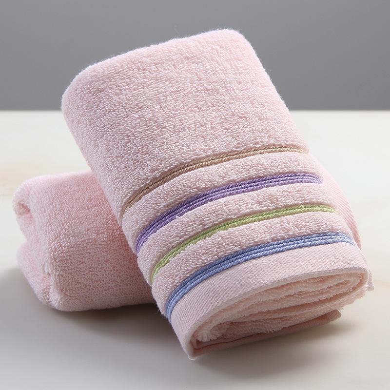 

Cotton Towel Face Cloth Jacquard Plain Towel Back Gift Welfare Soft Absorbent Household, Pink