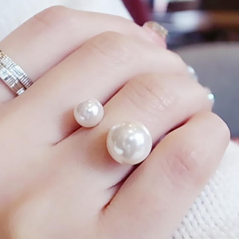 

Cluster Rings Arrivals Fashion Women's Ring Street Shoot Accessories Imitation Pearl Size Adjustable Opening Women Jewelry