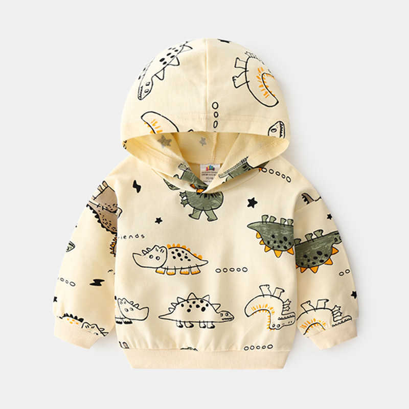 

Autumn Design 2 3 4 6 8 10 Years Children'S Clothing Cartoon Animal Hoodies Cool Pattern Sweatshirt For Kids Baby Boy 210701, Beige