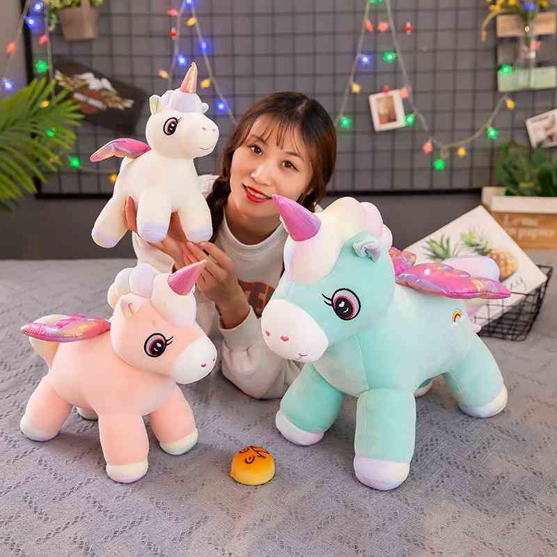 

New creative Unicorn rainbow Pegasus plush toy sleeping pillow stall doll