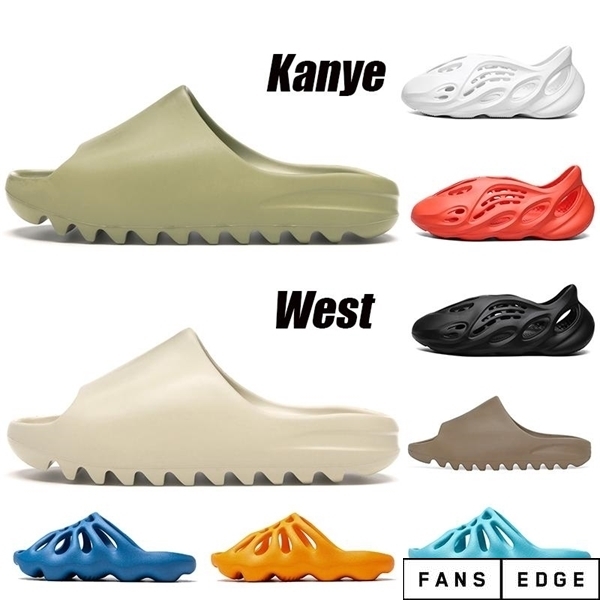

Top 2021 Fashion Resin Bone Earth Brown Desert Sand EVA Runner Kanye West Slides Mens Womens Kids Children Slipper Slippers Sandals