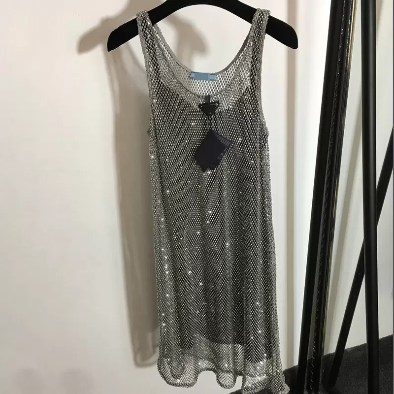

Hip Hop Hollow Dresses Brand Dress Full Stud Bling Two Pieces Skirts Women Outdoor Street Style Luxury Long Skirt, Silver