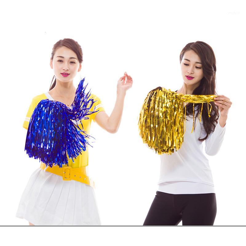 

Cheerleading 2pcs/lot Colorfast Metallic Streamer Pompoms Cheerleader Pompom Ball Cheering Dance Pom Aerobics Sports Item Supply1