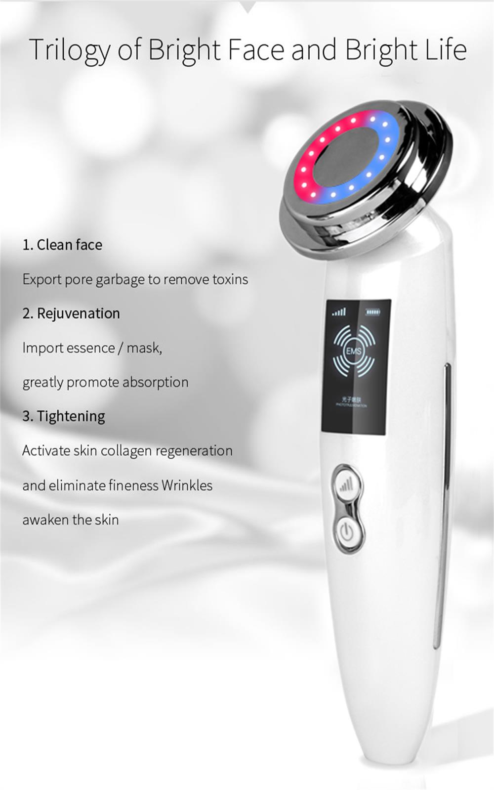Face Machine, Facial Massager,High Frequency Facial Machine,Face Tightening & Lifting Machine for Skin Firming Massager, Face Lifting Tighte-image-666094607