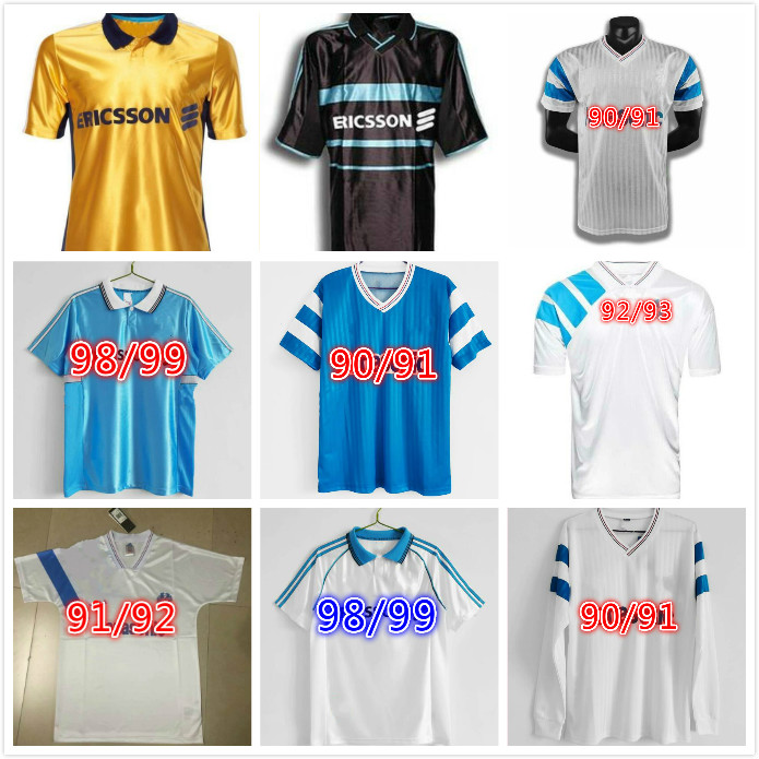 

Olympique de Marseille retro soccer jerseys 1990 1991 1992 1993 1998 1999 extra Payet Boli 11/12 vintage football shirt maillot foot