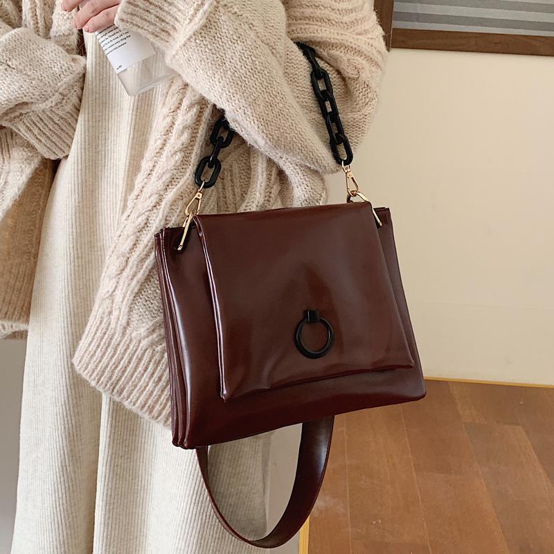 

Vintage Fashion Female Tote Bag 2021 New Quality Soft PU Leather Women's Designer Handbag High capacity Shoulder Messenger Bag, Black