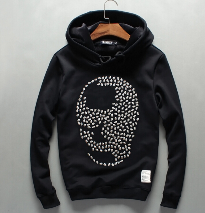 

2021 New Winter Metal Design Casual Hip Hop Tracksuits Hooded Sweatshirt Dmqe, Red.