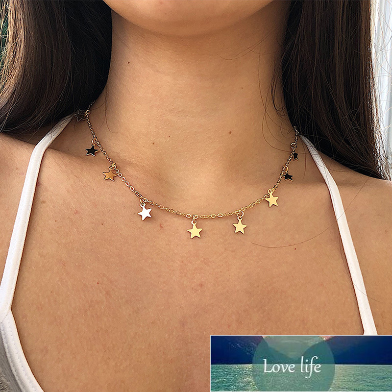 

Fashion Gold Color Star Party Women's Pendant Necklace Female Choker Necklaces Jewelry Simple Ladies Jewelry Gifts Factory price expert design Quality Latest Style