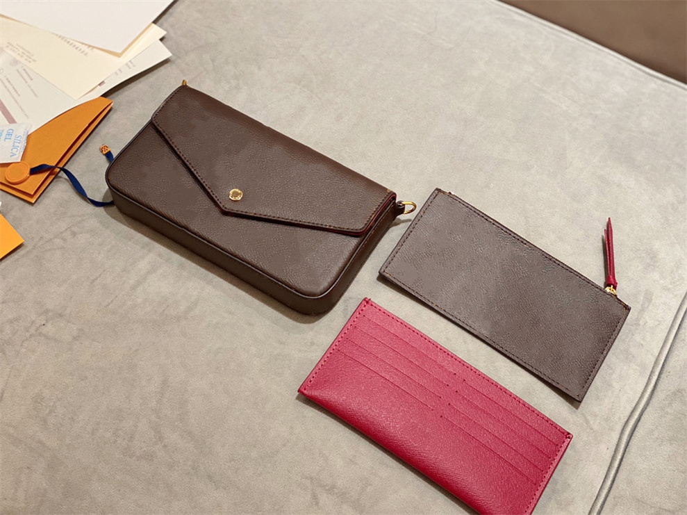

2021 Handbag Women Vintage Shoulder Bag WITH BOX Hobo 3 Piece/set Clutch Wallet Luxury Designer Crossbody Bags Removable Chain Coin Purse Tote, High-quality