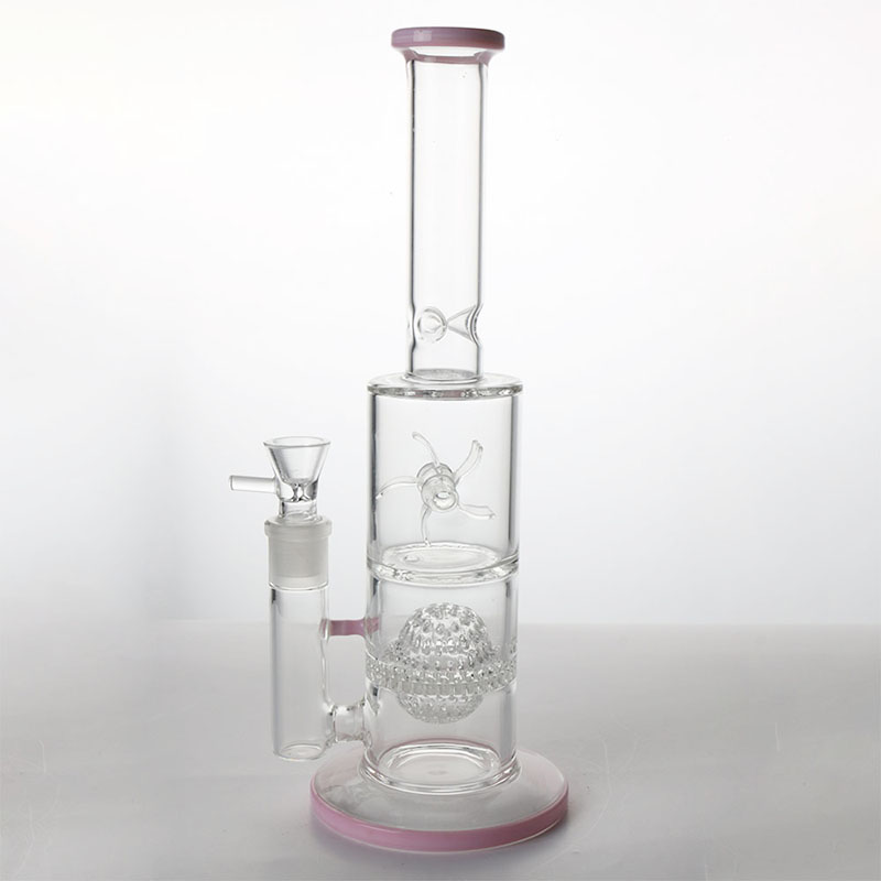 

Hookah Glass Bong water pipes Rotary windmill with spherical honeycomb filter ice catcher thick material, bowl joint is placed above the handle for smoking