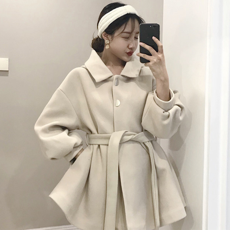 

2021 New Women Wool Blend Sash Belt Winter Coat Designer Detachable Fur Collar Warm Overcoat Ladies Elegant Sleeve Long Coats Tqrp, Brown