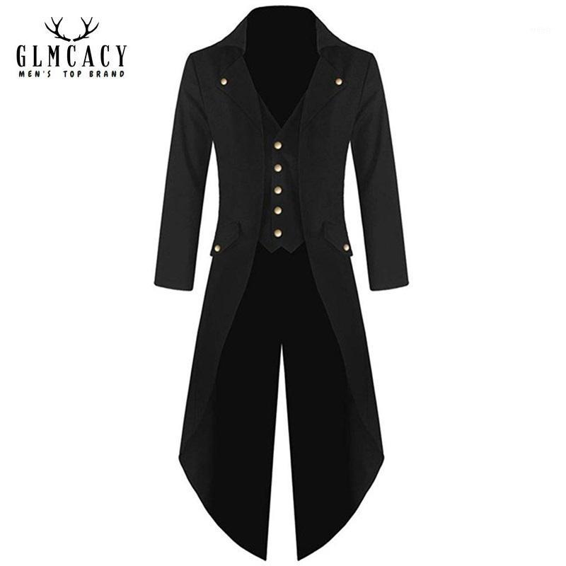 

Plus Size 5XL Mens Medieval Jacket Pirate Costume Tailcoat Renaissance Steampunk Gothic Viking Victorian Tuxedo Frock Coats, Black