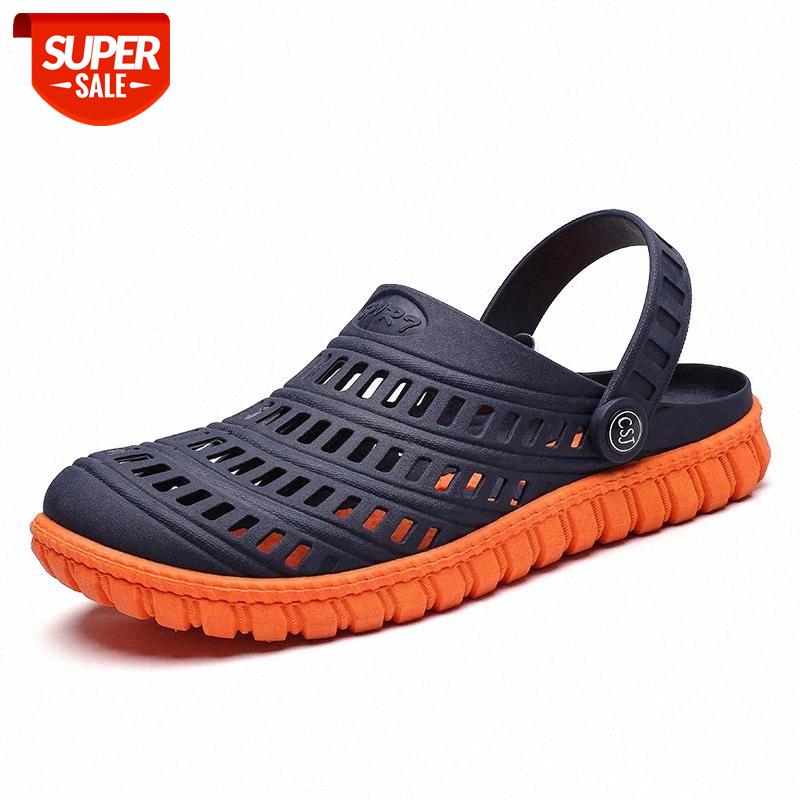 

Summer Men Slippers 2019 Outdoor Sport Sandals Men Shoes Beach jelly Shoes Slip On Flip Flops Garden Clogs sandale homme #HC1o, Black