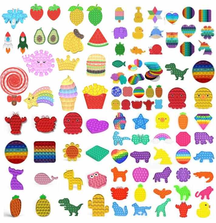 Push Bubble Sensory Fidget Toy Autism Squishy Stress Reliever Toys Adult Kid Unicorn it Fidget Toys DHL Shipping party Favor-image-661070117